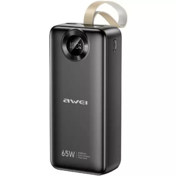 Повербанк (Powerbank) Awei PA-34 30000mAh 65W Black (6954284025324)