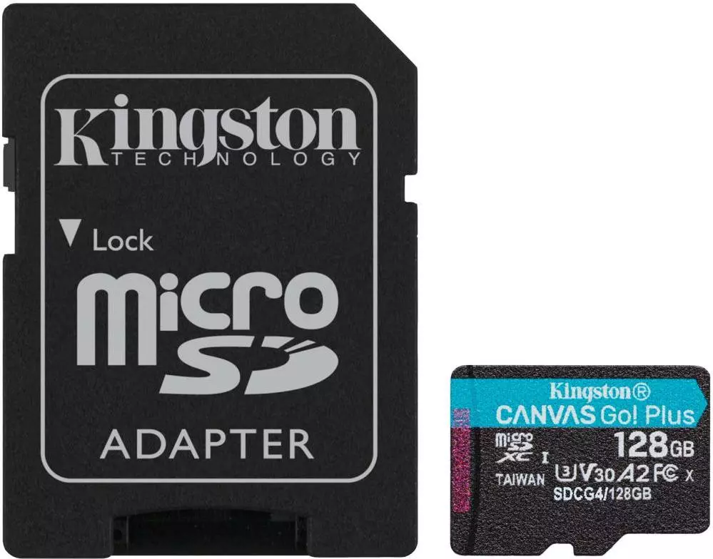 Карта памяти Kingston 128 GB microSDXC Canvas Go! Plus UHS-I U3 V30 A2 Class 10 + SD-adapter (SDCG4/128GB) Карта памяти Kingston 128 GB microSDXC Canvas Go! Plus UHS-I U3 V30 A2 Class 10 + SD-adapter (SDCG4/128GB)