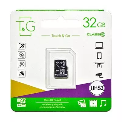 Карта пам'яті T&G MicroSDHC 32GB UHS-I Class 10 T&G (TG-32GBSD10U1-00) Карта пам'яті T&G MicroSDHC 32GB UHS-I Class 10 T&G (TG-32GBSD10U1-00)