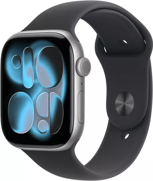 Apple Watch Series 11 GPS + Cellular 46mm Space Grey Aluminium Case w Black Sport Band - M/L (MFCA4) Apple Watch Series 11 GPS + Cellular 46mm Space Grey Aluminium Case w Black Sport Band - M/L (MFCA4)