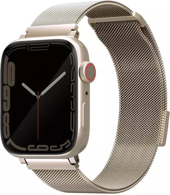 Ремінець Uniq Dante Stainless Steel для Apple Watch Series 1/2/3/4/5/6/7/8/9/SE/SE2 38/40/41mm Starlight (8886463679524)