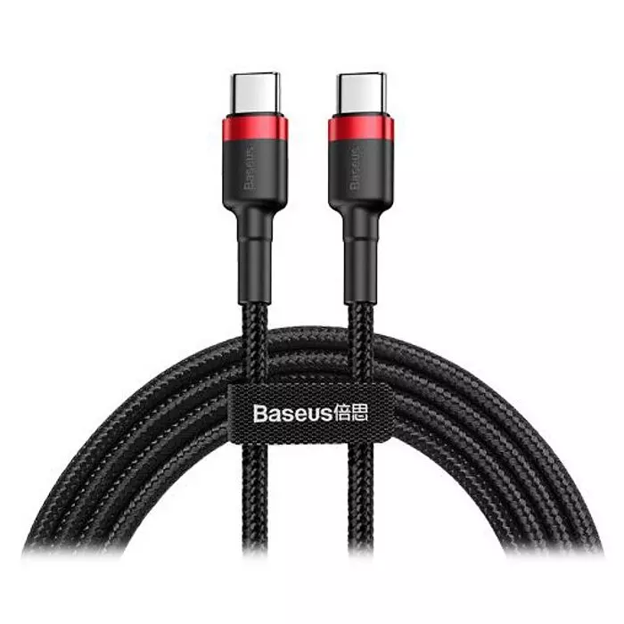 Кабель Baseus Cafule PD2.0 60W flash charging USB Type-C-Type-C (20V 3A)2M Red+Black (CATKLF-H91) Кабель Baseus Cafule PD2.0 60W flash charging USB Type-C-Type-C (20V 3A)2M Red+Black (CATKLF-H91)