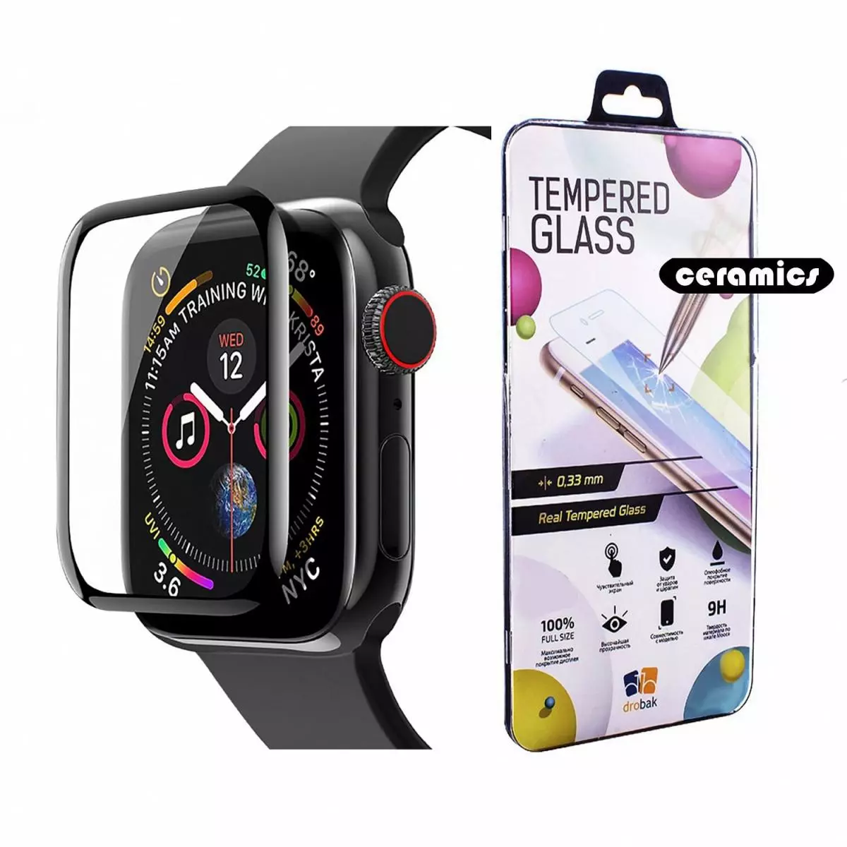 Защитное стекло Drobak Ceramic для Apple Watch SE 44mm (313125)