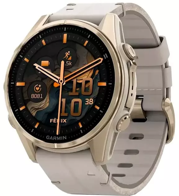 Спортивний годинник Garmin Fenix 8 43mm AMOLED Sapphire Soft Gold with Limestone Leather Band (010-02903-40) Спортивний годинник Garmin Fenix 8 43mm AMOLED Sapphire Soft Gold with Limestone Leather Band (010-02903-40)