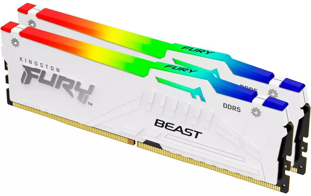 Оперативная память Kingston FURY 32GB (2x16GB) DDR5 5600MHz Beast RGB EXPO White (KF556C36BWEAK2-32)