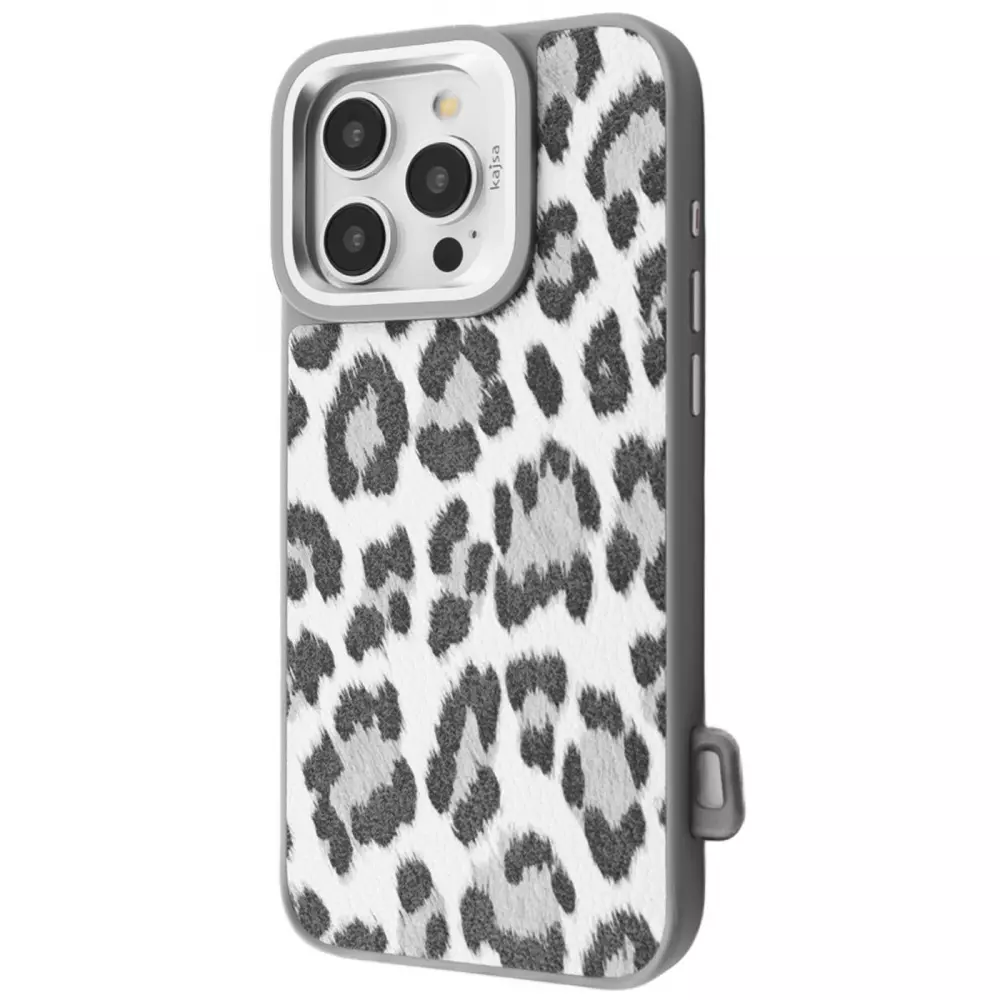Чохол Kajsa Leopard Pattern with Magnetic Ring iPhone 16 Pro Max Gray