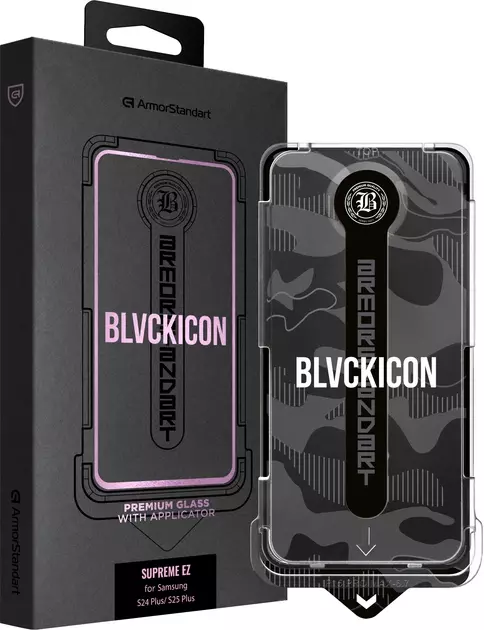 Захисне скло з аплікатором ArmorStandart Black Icon Supreme EZ для Samsung S24 Plus/ S25 Plus (ARM91245)