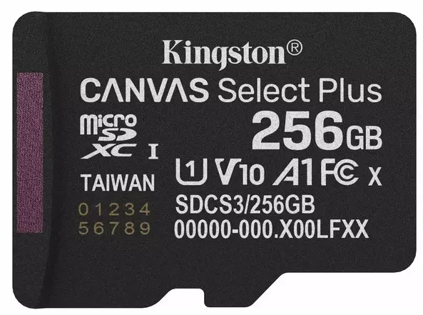 Карта памяти Kingston 256 GB microSDXC Canvas Select Plus Gen3 (SDCS3/256GBSP) Карта памяти Kingston 256 GB microSDXC Canvas Select Plus Gen3 (SDCS3/256GBSP)