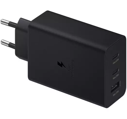 Сетевое зарядное устройство Samsung 65W Power Adapter Trio w/o cable Black (EP-T6530NBEGEU) Сетевое зарядное устройство Samsung 65W Power Adapter Trio w/o cable Black (EP-T6530NBEGEU)
