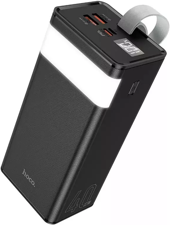 Повербанк Hoco J86 Powermaster PD20W+QC+LCD+Lamp (40000 mAh) Black (714737) Повербанк Hoco J86 Powermaster PD20W+QC+LCD+Lamp (40000 mAh) Black (714737)