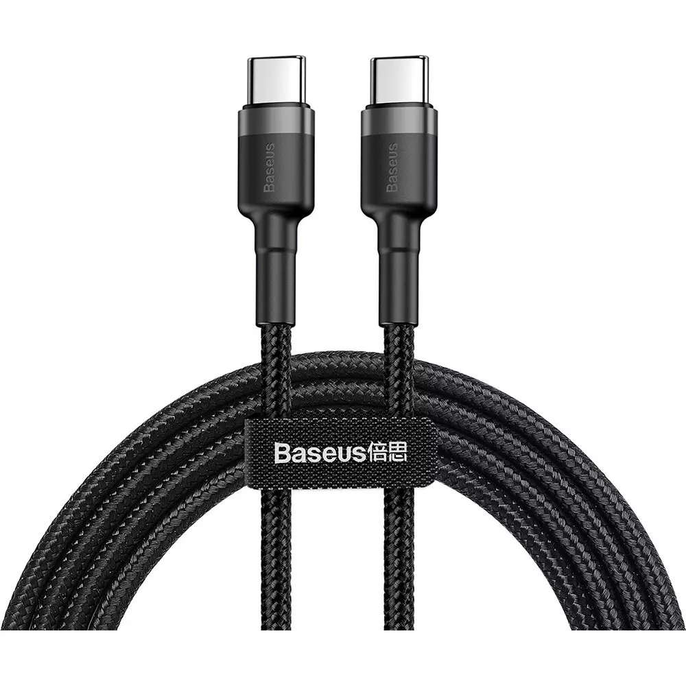 Кабель Baseus Cafule PD2.0 60W flash charging USB cableType-C-Type-C (20V 3A)2M Gray+Black (CATKLF-HG1)