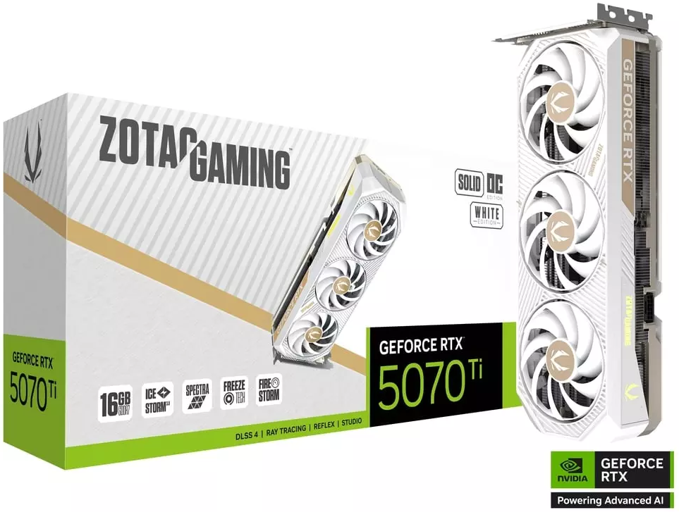 Видеокарта Zotac GeForce RTX 5070 Ti GAMING SOLID CORE OC 16384MB (ZT-B50710Q2-10P) Видеокарта Zotac GeForce RTX 5070 Ti GAMING SOLID CORE OC 16384MB (ZT-B50710Q2-10P)