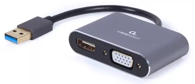 Адаптер-переходник Cablexpert USB 3.0 - HDMI/VGA (A-USB3-HDMIVGA-01) Адаптер-переходник Cablexpert USB 3.0 - HDMI/VGA (A-USB3-HDMIVGA-01)