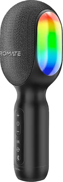 Караоке-микрофон Promate VocalMic Bluetooth 2 x AUX LED Black (vocalmic.black)