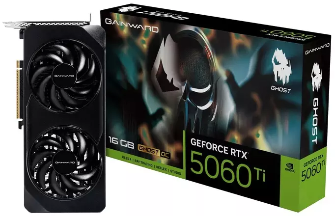 Відеокарта Gainward GeForce RTX 5060 Ti Ghost 16GB OC (NE7506TU19T1-GB2061B)