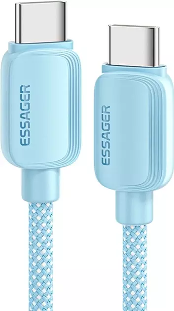Кабель USB Type-C Essager Breeze 100W Fast Charging Cable Type-C to Type-C 2m Blue (EXCTT1-WLA03-P)