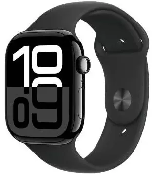 Apple Watch Series 10 GPS + Cellular 46mm Jet Black Alu. Case w. Black Sport Band - M/L (MWY43)