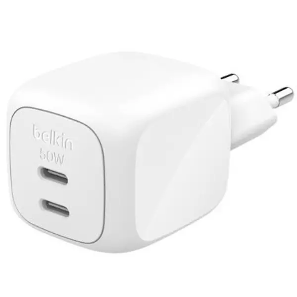 Сетевое зарядное устройство Belkin Boost Up Charge Pro Dual GaN Wall Charger 50W White (WCH019KQWH) Сетевое зарядное устройство Belkin Boost Up Charge Pro Dual GaN Wall Charger 50W White (WCH019KQWH)