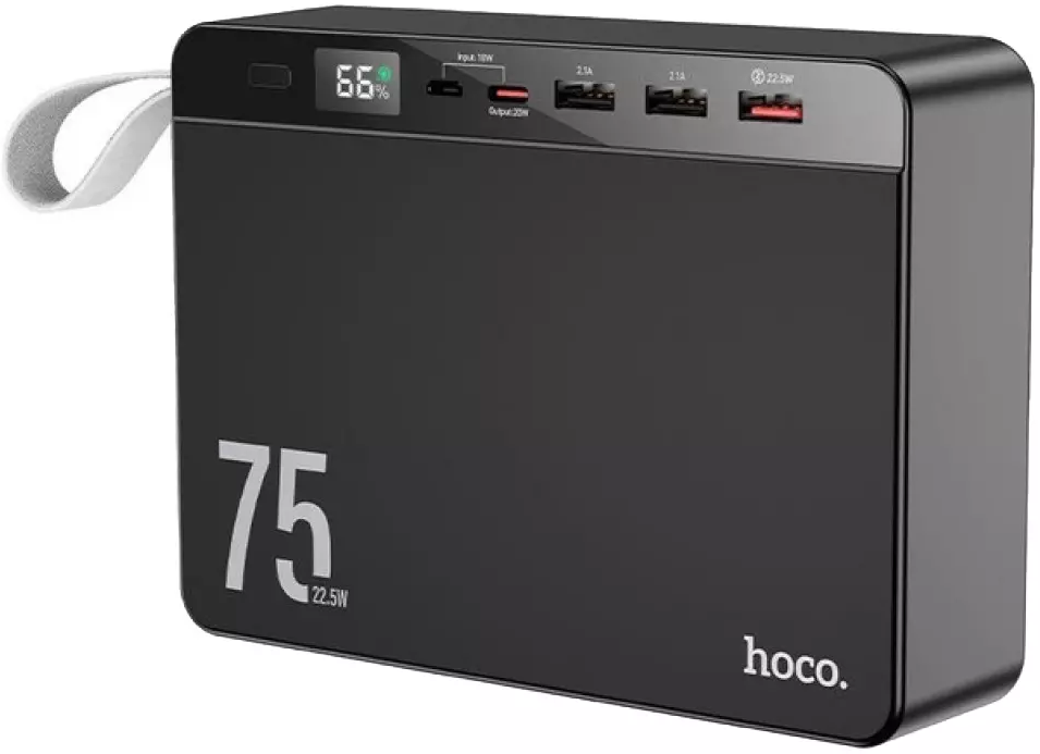 Повербанк Hoco J94 Overlord 22.5W PD20W+QC+LCD (75000 mAh) Black (714739) Повербанк Hoco J94 Overlord 22.5W PD20W+QC+LCD (75000 mAh) Black (714739)