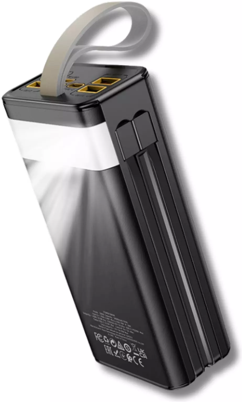 Повербанк Hoco DB58 Plentiful 22.5W + встроенные кабели + LED (30000 mAh) Black (715030) Повербанк Hoco DB58 Plentiful 22.5W + встроенные кабели + LED (30000 mAh) Black (715030)
