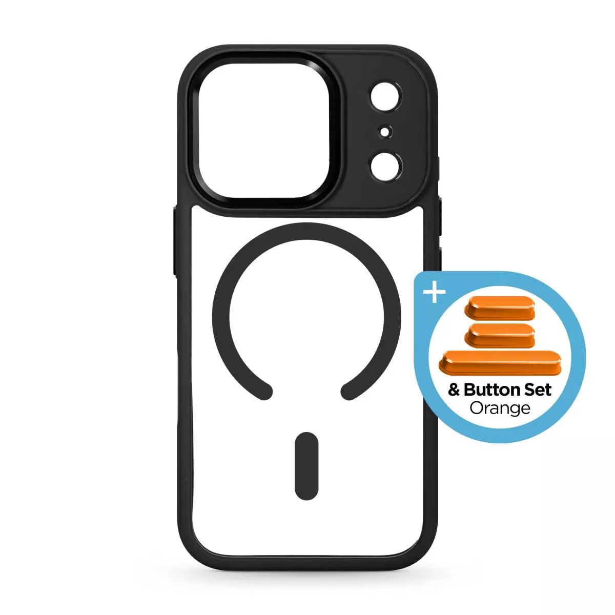 Чохол ArmorStandart Unit-C MagCase для Apple iPhone 18 Pro / 17 Pro Black + Orange Button Set (ARM90585)