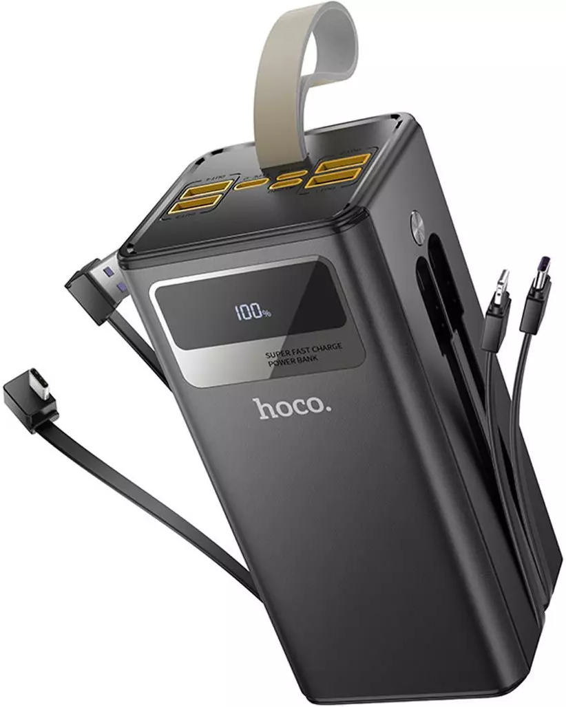 Повербанк Hoco DB58B Plentiful 22.5W + встроенные кабели + LED (50000 mAh) Black (715357) Повербанк Hoco DB58B Plentiful 22.5W + встроенные кабели + LED (50000 mAh) Black (715357)