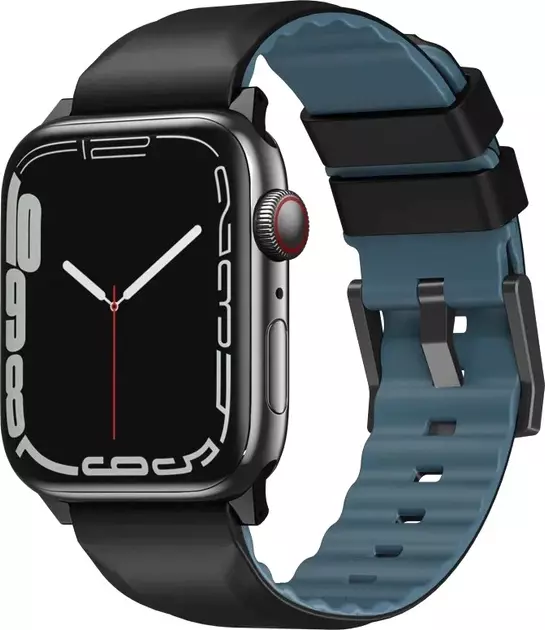 Ремінець Uniq Linus Airosoft Silicone для Apple Watch Series 1/2/3/4/5/6/7/8/9/SE/SE2/Ultra/Ultra 2 42/44/45/49mm Midnight Black (8886463680896)