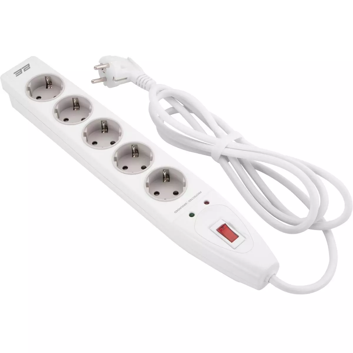 Сетевой фильтр 2E 5XSchuko 3G*1.5мм 2м white (2E-SP515M2WH)