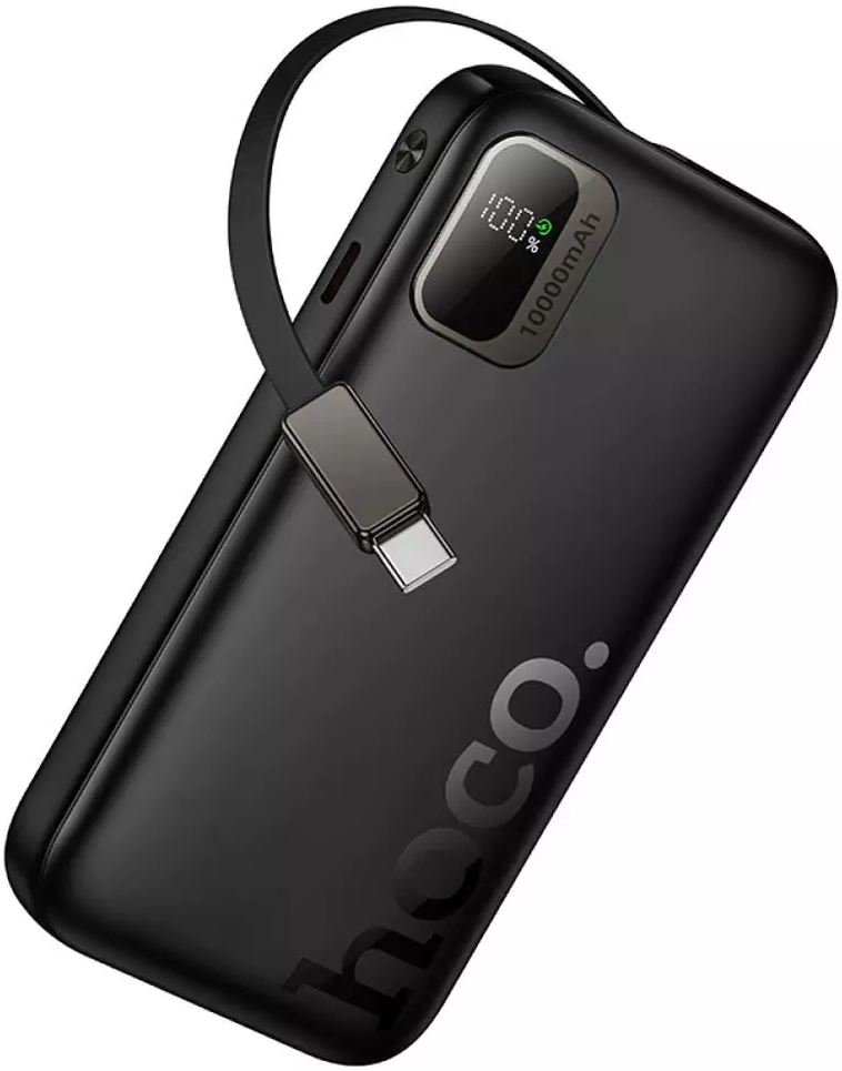 Повербанк Hoco Q51 Key PD20W з висувним кабелем Type-C (10000 mAh) Black (715654)
