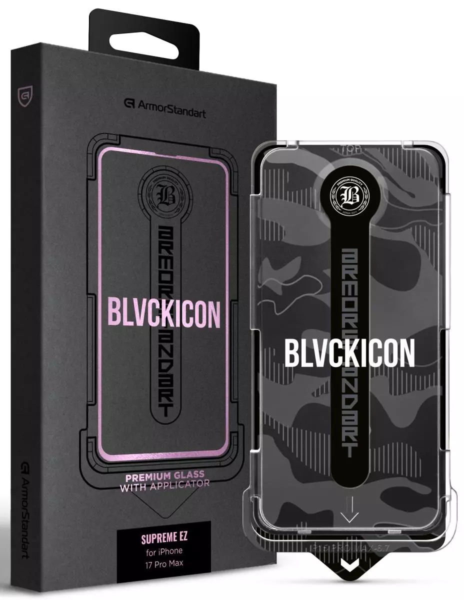 Захисне скло з аплікатором ArmorStandart Black Icon Supreme EZ для iPhone 18 Pro Max / 17 Pro Max (ARM86408)