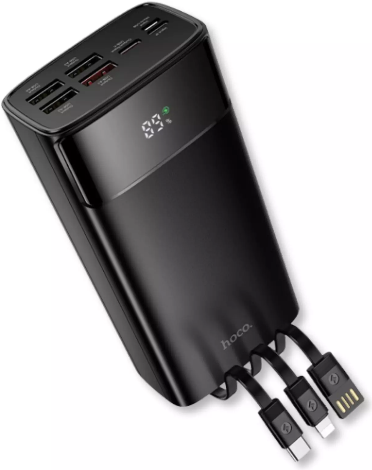 Повербанк Hoco DB89B Element 22.5W + встроенные кабели + LED (30000 mAh) Black (715032) Повербанк Hoco DB89B Element 22.5W + встроенные кабели + LED (30000 mAh) Black (715032)