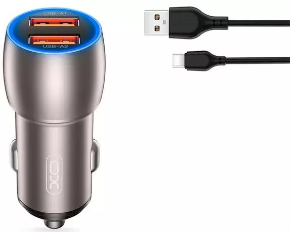 Автомобильное зарядное устройство XO CC52 QC 3.0 36W 2 USB + Type-C Black Автомобильное зарядное устройство XO CC52 QC 3.0 36W 2 USB + Type-C Black