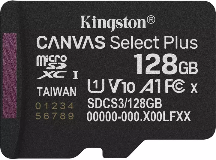 Карта памяти Kingston Canvas Select Plus microSDXC 128GB UHS-I U1 V10 (SDCS3/128GBSP) Карта памяти Kingston Canvas Select Plus microSDXC 128GB UHS-I U1 V10 (SDCS3/128GBSP)